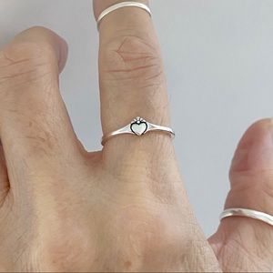 Sterling Silver Dainty Little Heart Ring, Claddagh Ring, Love Ring, Friendship